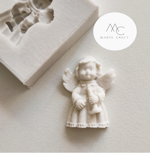 NA047MS - 3 Anjos aplicação / Placas para personalizar Escolher Molde de Silicone