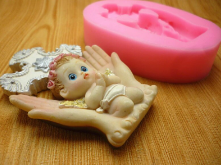 NA053MS - Pequeno Anjo Mão com Cruz - Molde