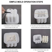 V005MS Molde -Velas -Forma geométrico cubo Bolas -Médio