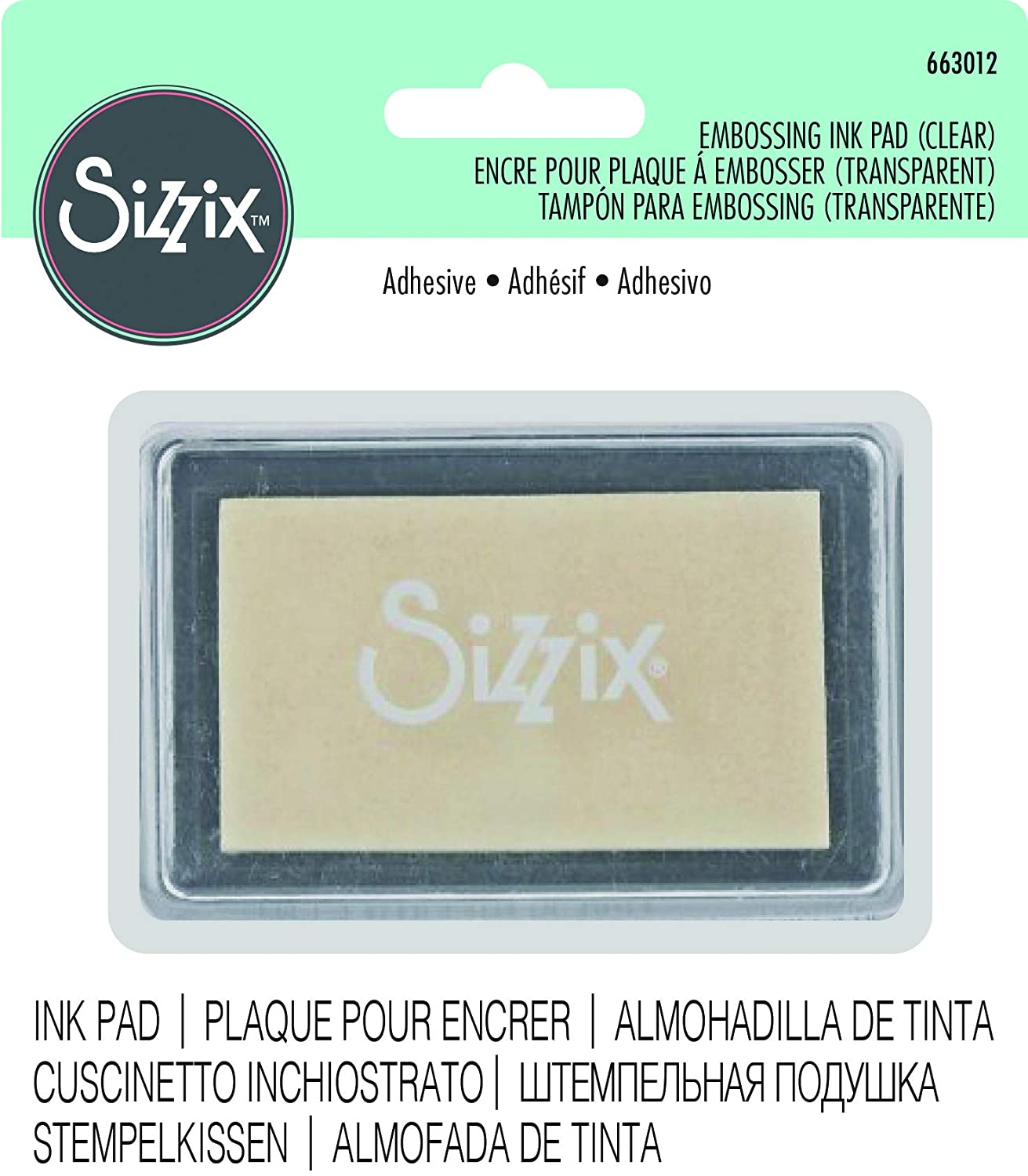 SIZZIX 663012  Embossing Ink Pad , Transparente, Tamanho único, 16 x 14 x 3 cm