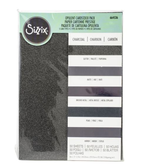 SIZ 664536 - Conj. 50 Folhas de Papel c/ Efeitos Especiais Sizzix -Carvão