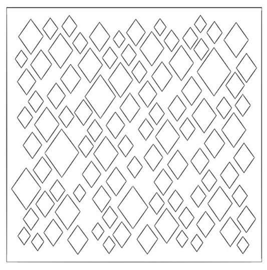 ST001 – Stencil – Losango, Hexágonos, Flor de Lis