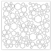 ST001 – Stencil  – Losango, Hexágonos, Flor de Lis