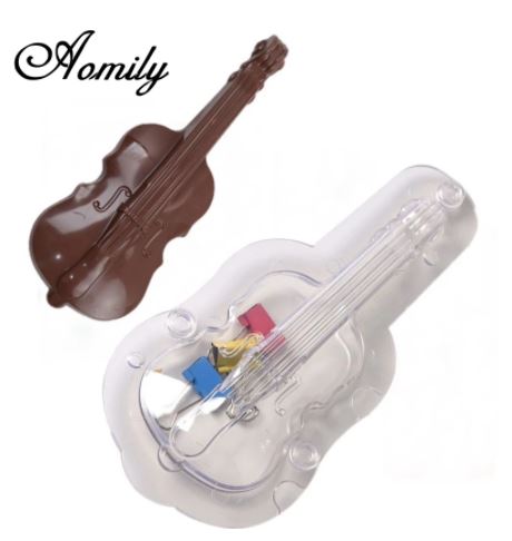 ST004MS - Violino Plástico Chocolate Molde 3D Tamanho L