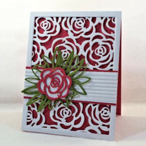 TX024 - Textura - Fundo Cartão Decorativo Rosas - Metal Die Cut