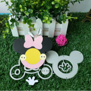 WD004 -Convite  Mickey & Minnie + Laço - Metal Die Cut