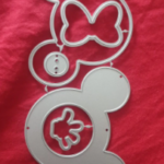 WD004 -Convite  Mickey & Minnie + Laço - Metal Die Cut
