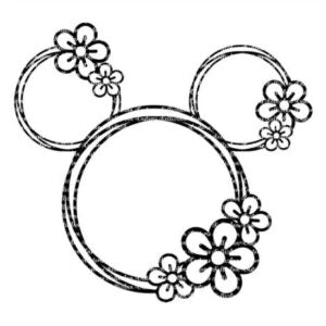 WD051 - Mickey Mouse + Flores - Metal Die Cut