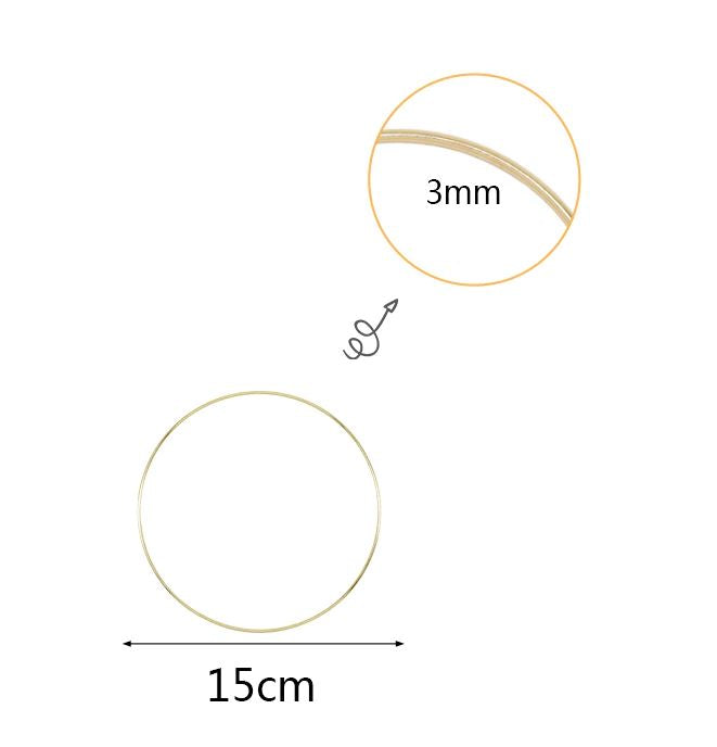 Aros Anéis de metal Metal cor Ouro – 10cm  | 15cm | 20cm | 25cm | 30cm | 35cm | 40cm ø Caça Sonhos