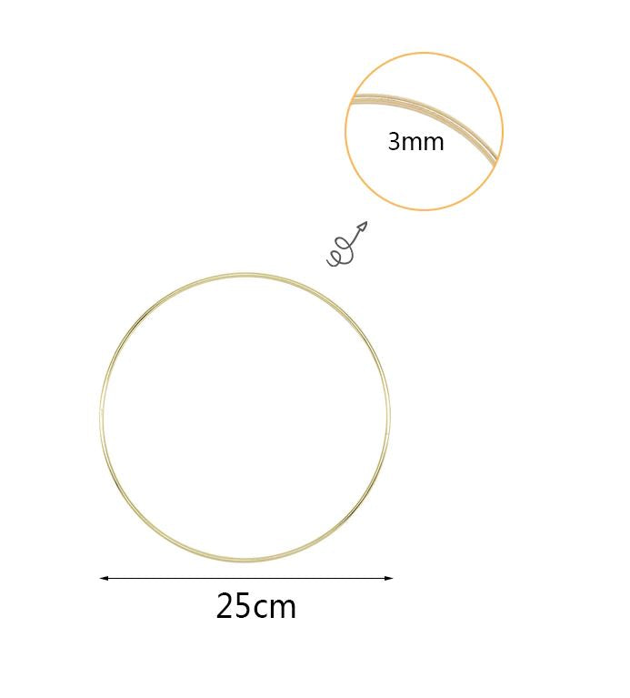 Aros Anéis de metal revestido a Branco / Dourado – 30 | 25 | 20 | 15 | 10 cm Caça Sonhos