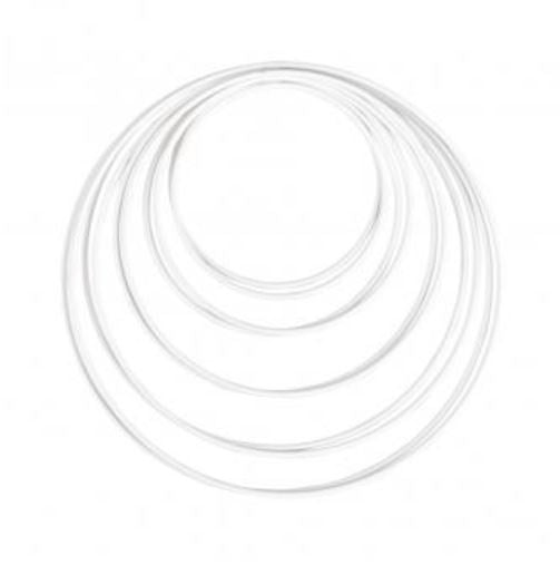 Aros Anéis de metal revestido a Branco – 60 | 50 | 45 | 40 | 35 cm Caça Sonhos