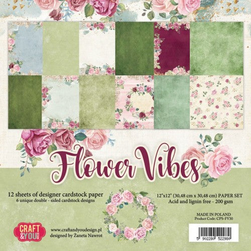 Conjunto de scrapbooking Paper Boutique 30×30 Flower Vibes