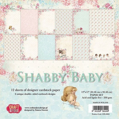Conjunto de scrapbooking Paper Boutique 30×30 Shabby Baby