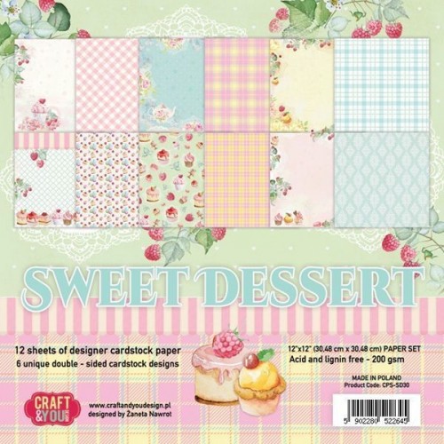 Conjunto de scrapbooking Paper Boutique 30×30 Sweet Dessert