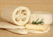 2 Unidades de esponja de bucha vegetal cor original + branco