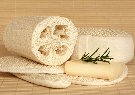 2 Unidades de esponja de bucha vegetal cor original + branco