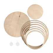 Conjunto de placas / anéis de madeira.RAYHER