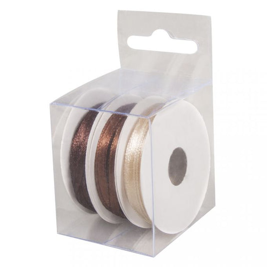 FITA014 – Set Fita de Cetim - Castanho