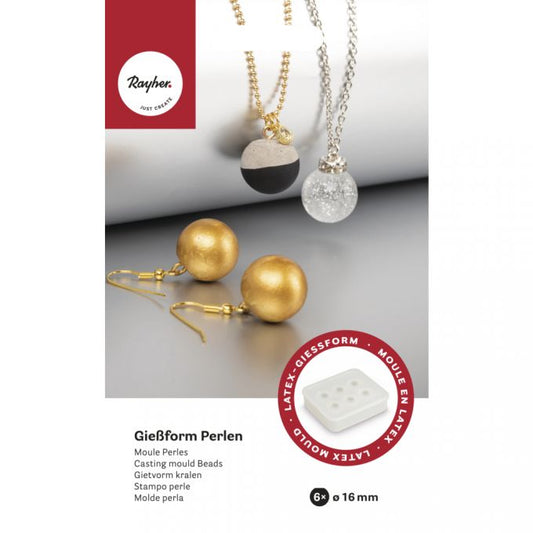 Rayher - Grânulos de molde de fundição de silicone 6 moldes: 16 mm ø